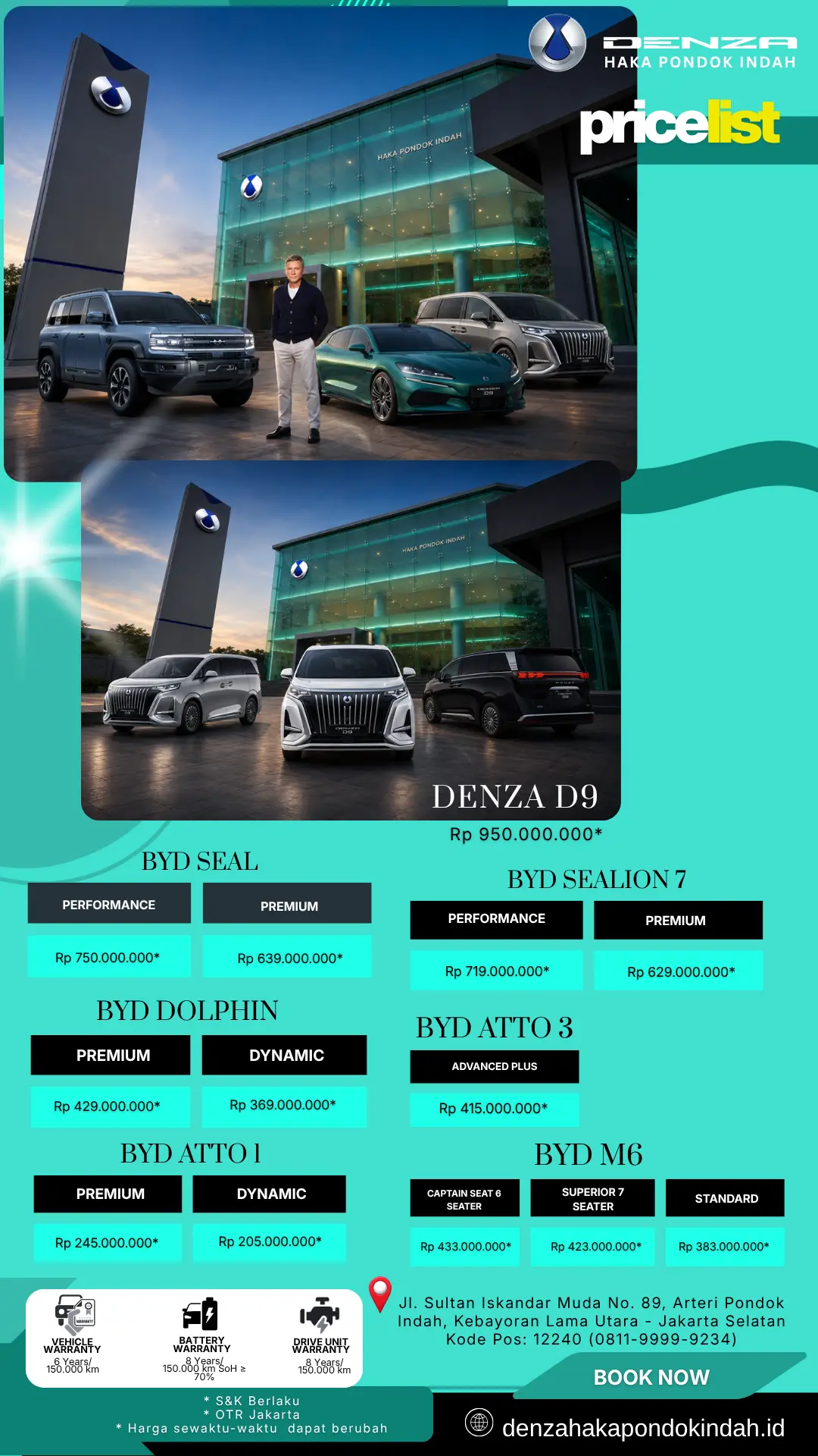 Harga Mobil Denza Pondok Indah Jakarta Selatan